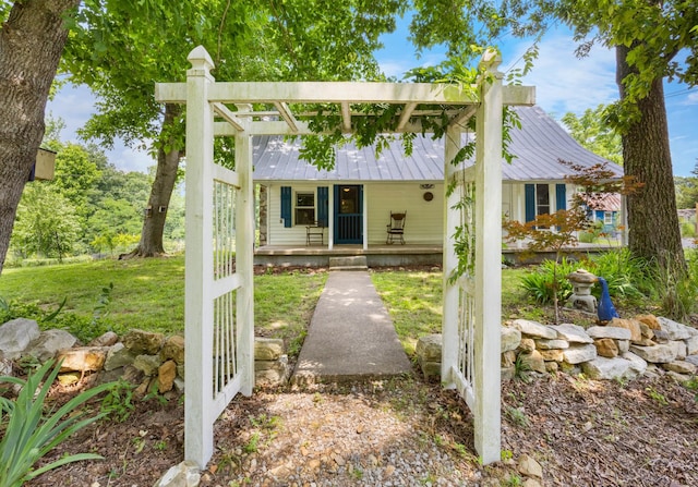 379 Gunson Ridge Rd, Cumberland City, TN 37050 - view of front of house with covered porch and metal roof