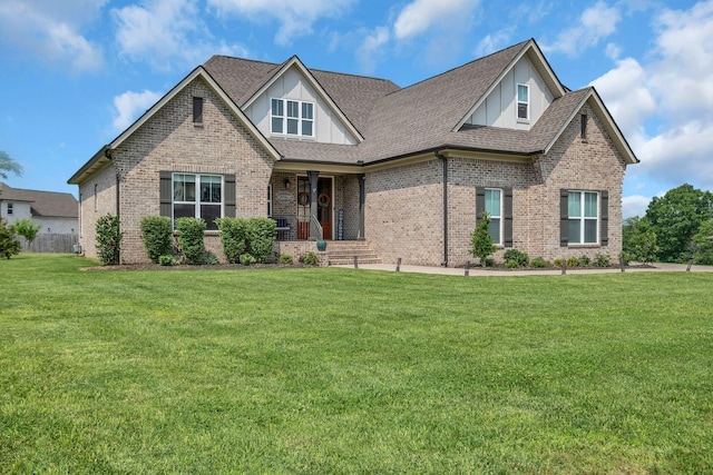 2732 Cherrydale Dr, Lebanon, TN 37087 - craftsman inspired home with brick siding, a front lawn, a porch, and roof with shingles