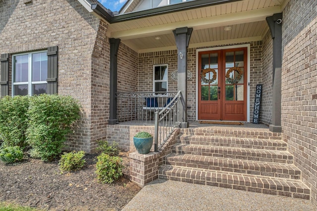2732 Cherrydale Dr, Lebanon, TN 37087 - doorway to property with brick siding, french doors, and covered porch