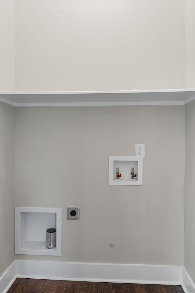 1512 Dr D B Todd Jr Blvd, Nashville, TN 37208 - washroom featuring electric dryer hookup, hookup for a washing machine, baseboards, and dark wood-type flooring
