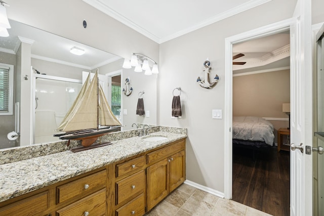 2118 Winthorne Ln, Murfreesboro, TN 37129 - ensuite bathroom with vanity, crown molding, and baseboards