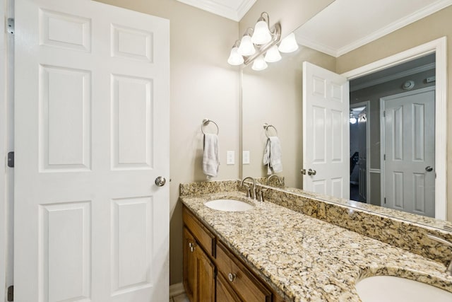2118 Winthorne Ln, Murfreesboro, TN 37129 - bathroom with double vanity and crown molding