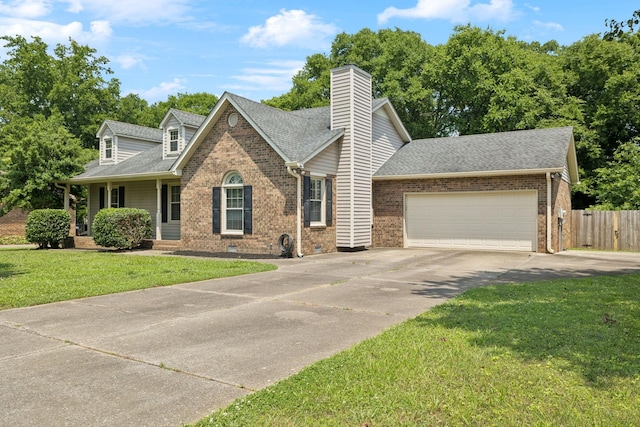 2118 Winthorne Ln, Murfreesboro, TN 37129 - view of front of home featuring brick siding, driveway, an attached garage, a shingled roof, and a chimney