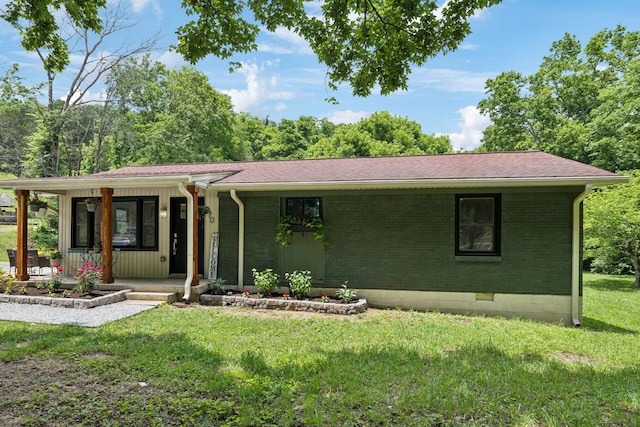 170 Old Carters Creek Pike, Franklin, TN 37064 - single story home with covered porch, a front lawn, brick siding, and roof with shingles