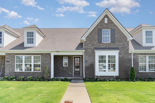 1079 Wrights Mill Rd Unit H8, Spring Hill, TN 37174 - view of front facade with brick siding, a front yard, and roof with shingles
