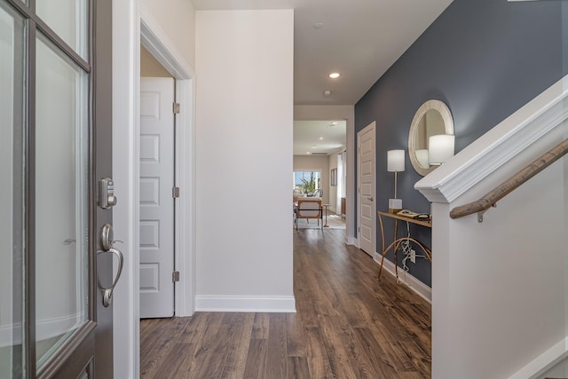 1079 Wrights Mill Rd Unit H8, Spring Hill, TN 37174 - entrance foyer with dark wood-style floors, recessed lighting, and baseboards
