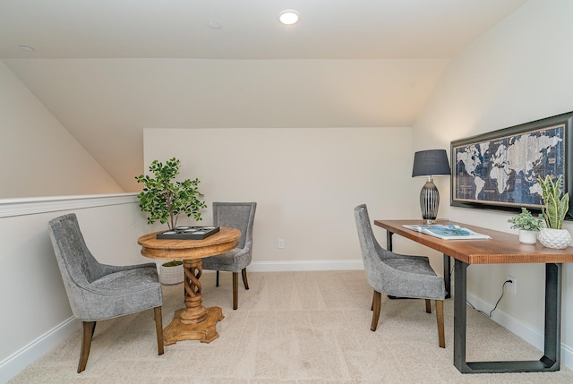 1073 Wrights Mill Rd Unit H-7, Spring Hill, TN 37174 - office area with vaulted ceiling, light colored carpet, and baseboards