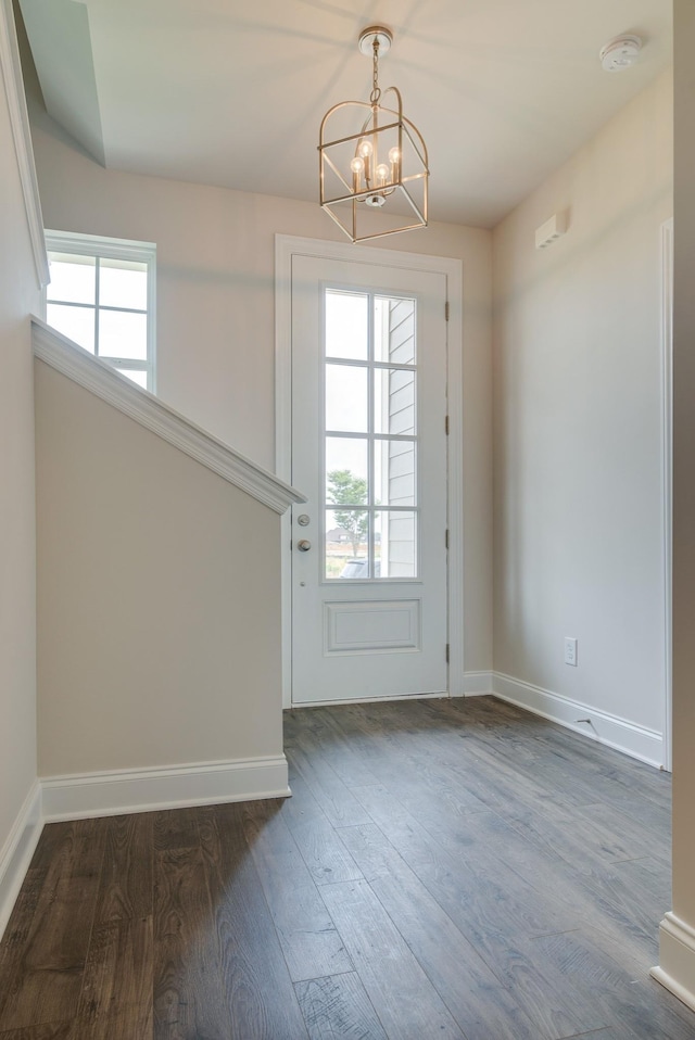 1075 Wrights Mill Rd Unit H-6, Spring Hill, TN 37174 - doorway featuring a chandelier, dark wood-style flooring, and baseboards