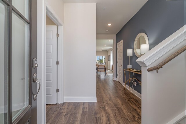 1077 Wrights Mill Rd Unit H-7, Spring Hill, TN 37174 - foyer featuring dark wood-style flooring, recessed lighting, and baseboards