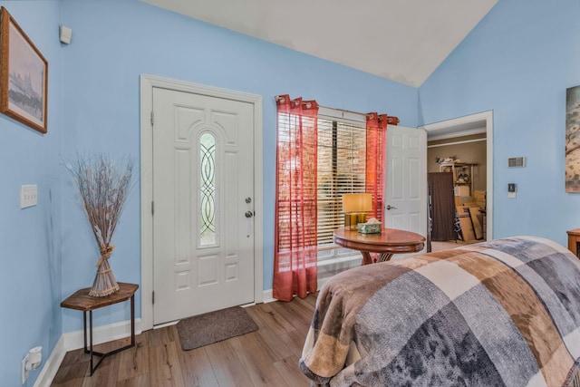 306 S Cameron Ct, Hermitage, TN 37076 - entryway featuring wood finished floors, baseboards, and high vaulted ceiling