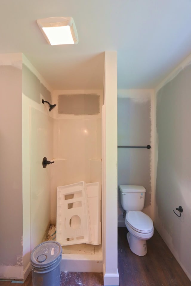 174 Dale St, Red Boiling Springs, TN 37150 - full bath with toilet, a walk in shower, and wood finished floors