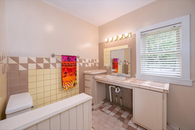 1791 Deer Creek Rd, Linden, TN 37096 - bathroom with tile walls and a sink