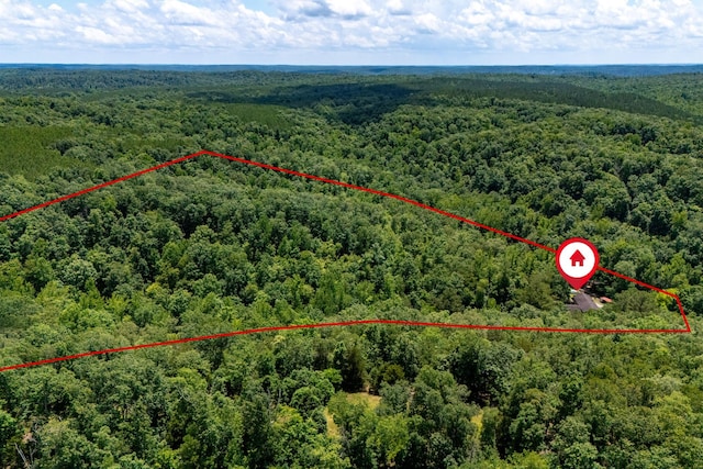 1791 Deer Creek Rd, Linden, TN 37096 - aerial view of property's location with a heavily wooded area and property boundaries highlighted