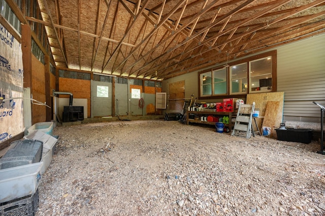 1791 Deer Creek Rd, Linden, TN 37096 - garage with a wood stove