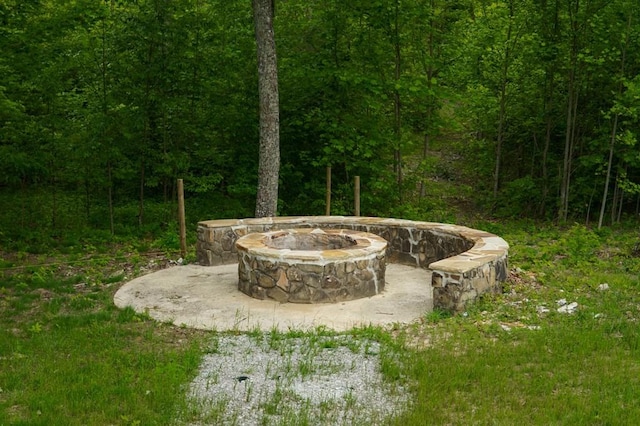 710 Baker Ter, Spencer, TN 38585 - view of yard with a fire pit and a view of trees