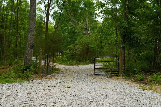 710 Baker Ter, Spencer, TN 38585 - gate featuring a forest view