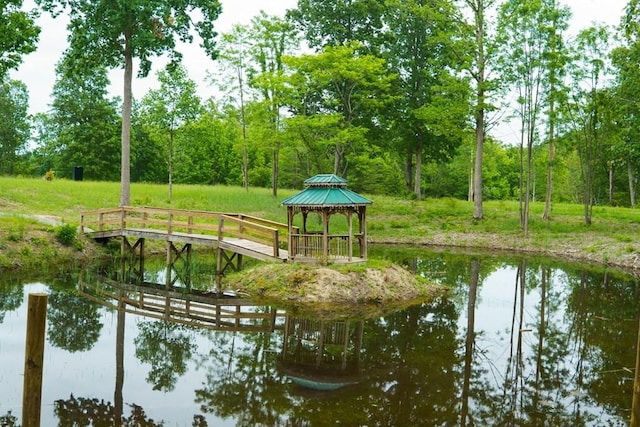 710 Baker Ter, Spencer, TN 38585 - dock featuring a gazebo and a water view