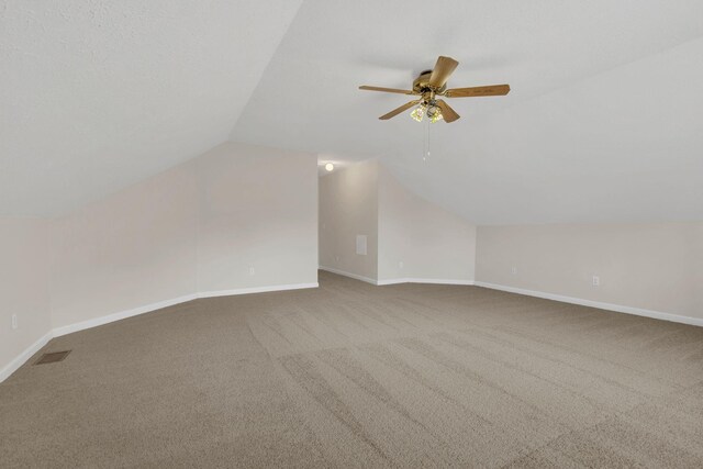 4008 Amber Way, Spring Hill, TN 37174 - additional living space with vaulted ceiling, carpet flooring, a ceiling fan, and baseboards