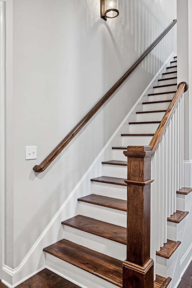 807 Caledonian Ct, Franklin, TN 37064 - stairway with baseboards and wood finished floors