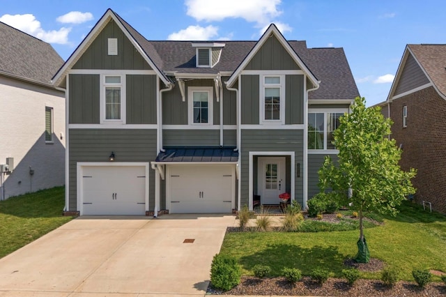 2019 Farm St, Mount Juliet, TN 37122 - view of front of home with board and batten siding, concrete driveway, a front yard, and an attached garage
