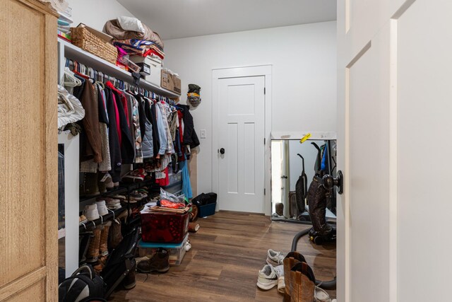 5660 Bold Springs Rd, Mc Ewen, TN 37101 - walk in closet featuring wood finished floors