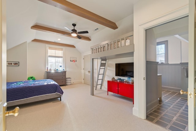6115 Hillsboro Pike, Nashville, TN 37215 - carpeted bedroom featuring multiple windows and a wainscoted wall