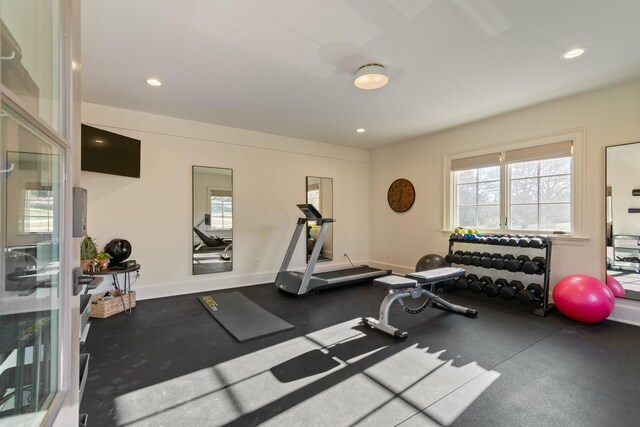 6115 Hillsboro Pike, Nashville, TN 37215 - exercise room with recessed lighting and baseboards