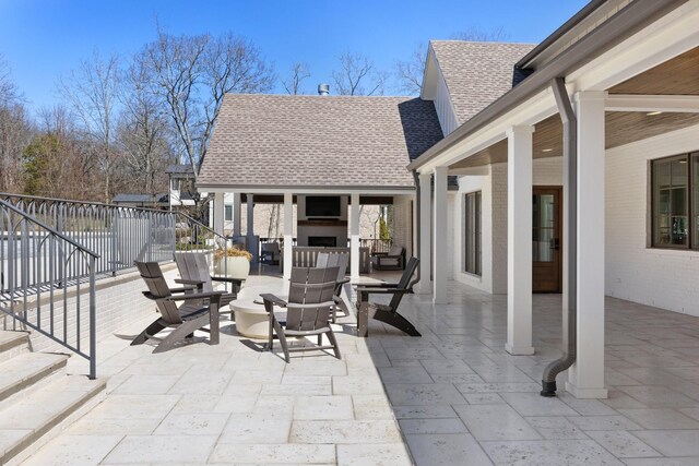 6115 Hillsboro Pike, Nashville, TN 37215 - view of patio / terrace featuring a fireplace