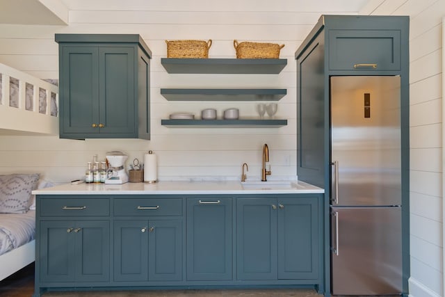 6115 Hillsboro Pike, Nashville, TN 37215 - indoor wet bar featuring stainless steel refrigerator
