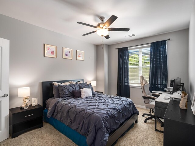 1118 Litton Ave Unit 218, Nashville, TN 37216 - carpeted bedroom with a ceiling fan, an office area, and baseboards