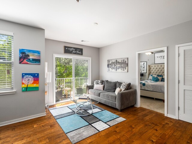 1118 Litton Ave Unit 218, Nashville, TN 37216 - living area with hardwood / wood-style floors and baseboards