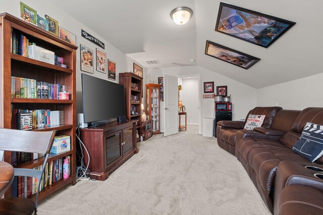 108 Rotondi Ct, Gallatin, TN 37066 - living area featuring light carpet and lofted ceiling
