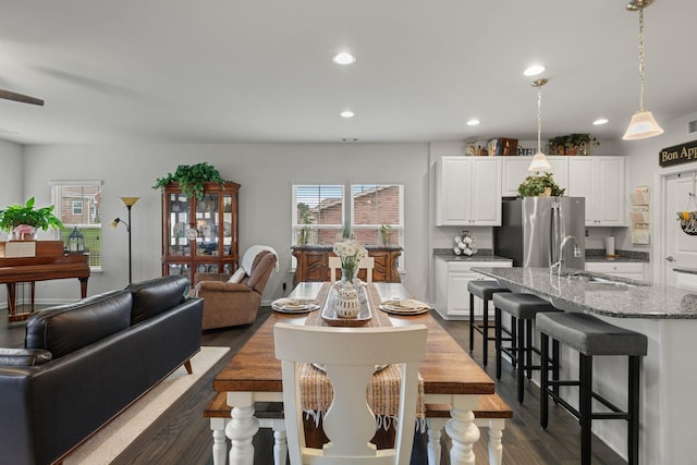 108 Rotondi Ct, Gallatin, TN 37066 - dining area featuring dark wood finished floors and recessed lighting