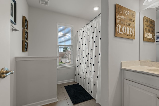 108 Rotondi Ct, Gallatin, TN 37066 - full bathroom with tile patterned floors, vanity, a shower with curtain, and baseboards