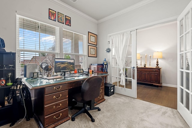108 Rotondi Ct, Gallatin, TN 37066 - office space with french doors, crown molding, wood finished floors, and baseboards