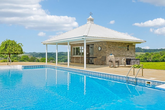 2797 Lewis Rd, Santa Fe, TN 38482 - swimming pool with a patio area, an exterior structure, an outbuilding, and a gazebo