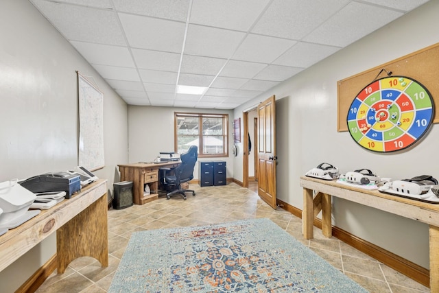 2797 Lewis Rd, Santa Fe, TN 38482 - office featuring a drop ceiling and light tile patterned flooring