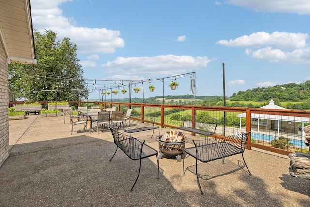 2797 Lewis Rd, Santa Fe, TN 38482 - view of patio / terrace with a fire pit and outdoor dining area