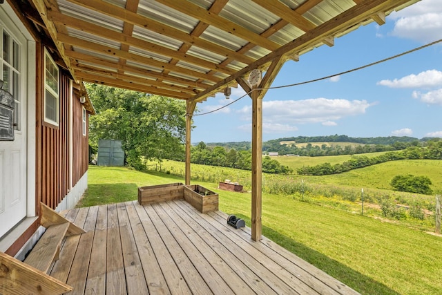2797 Lewis Rd, Santa Fe, TN 38482 - wooden deck with a yard and a view of countryside
