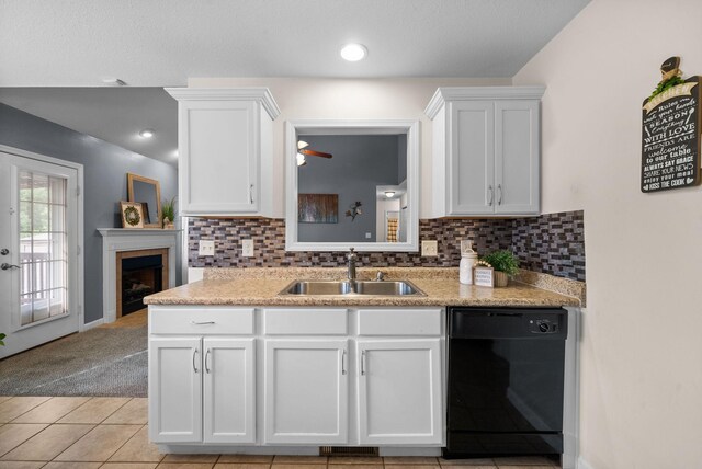 3129 Brook Hill Dr, Clarksville, TN 37042 - kitchen featuring dishwasher, a sink, white cabinetry, and light countertops