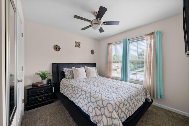 3129 Brook Hill Dr, Clarksville, TN 37042 - bedroom featuring carpet, baseboards, and a ceiling fan
