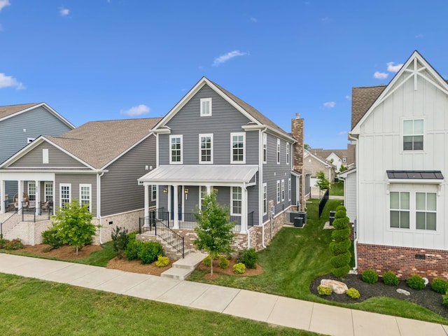105 Artie Lee Ln, Nolensville, TN 37135 - view of front of home featuring a porch, board and batten siding, and a front yard