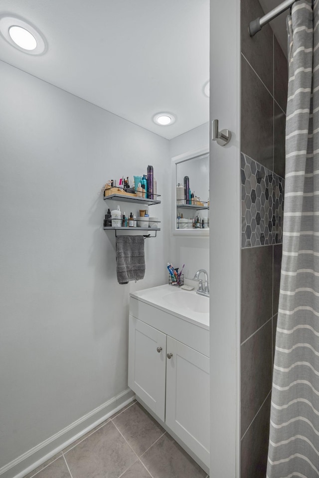 5025 Hillsboro Pike Unit 1A, Nashville, TN 37215 - full bath with tile patterned flooring, tiled shower, and vanity