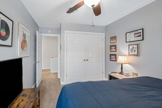 5025 Hillsboro Pike Unit 1A, Nashville, TN 37215 - carpeted bedroom featuring a closet, baseboards, and a ceiling fan