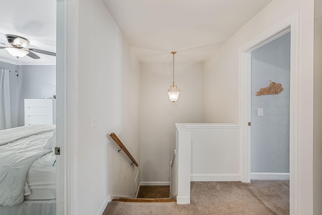 5025 Hillsboro Pike Unit 1A, Nashville, TN 37215 - stairway featuring carpet floors, ceiling fan, and baseboards