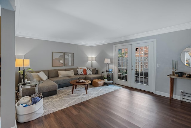 5025 Hillsboro Pike Unit 1A, Nashville, TN 37215 - living room with french doors, crown molding, and wood finished floors