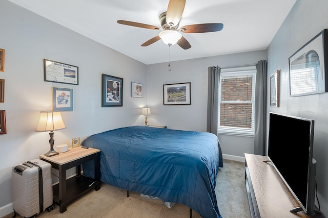 5025 Hillsboro Pike Unit 1A, Nashville, TN 37215 - bedroom featuring light colored carpet, ceiling fan, and baseboards