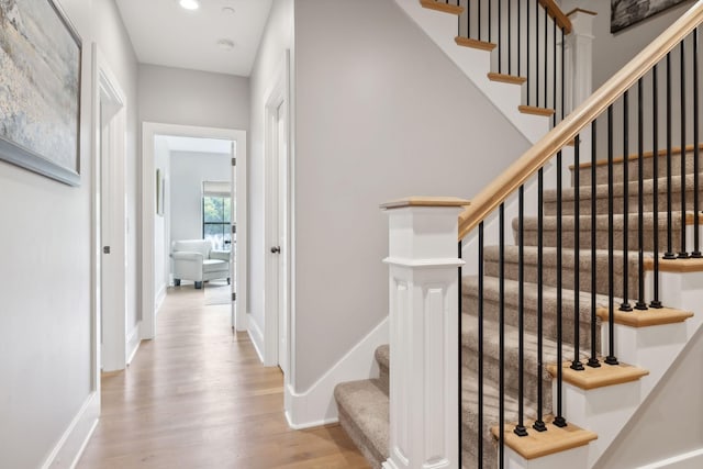 7433 Magnolia Valley Dr, Eagleville, TN 37060 - stairs with wood finished floors, recessed lighting, and baseboards