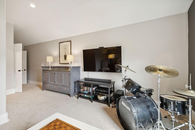 7433 Magnolia Valley Dr, Eagleville, TN 37060 - carpeted living area with lofted ceiling and baseboards