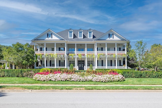 200 Addison Ave, Franklin, TN 37064 - greek revival inspired property featuring a balcony, a ceiling fan, and a porch